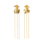 Aretes Largos Orquidea Dama Danzante con Cadenas