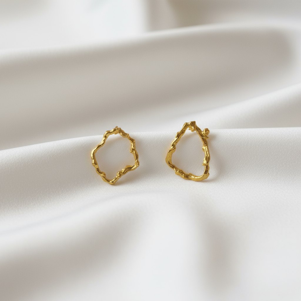 Aretes Topo Ramita Aro