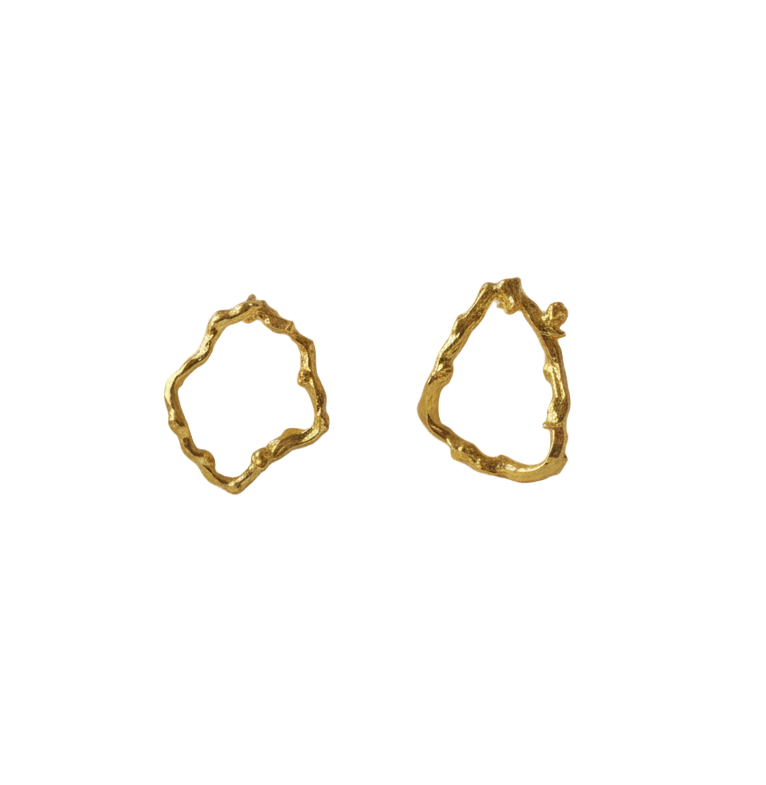 Aretes Topo Ramita Aro