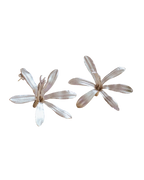 Aretes Topo Lirio Agapanto Plata Ecológica