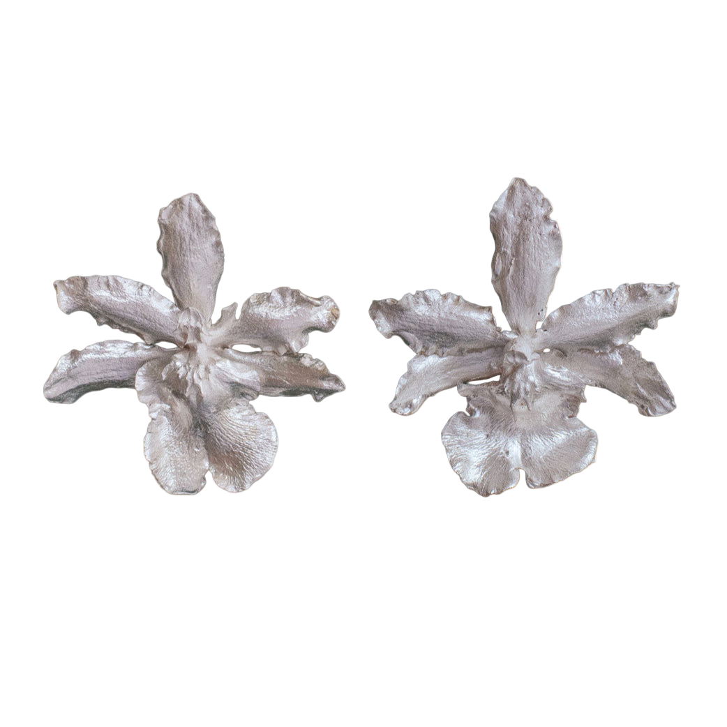 Aretes Orquidea Odontoglossum Plata Ecológica