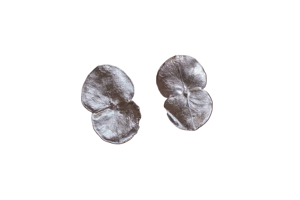 Aretes Topo Eucalipto Plata Ecológica