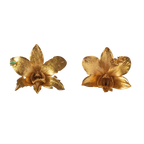 Aretes Orquidea Dendrobium Esmeralda Sauco