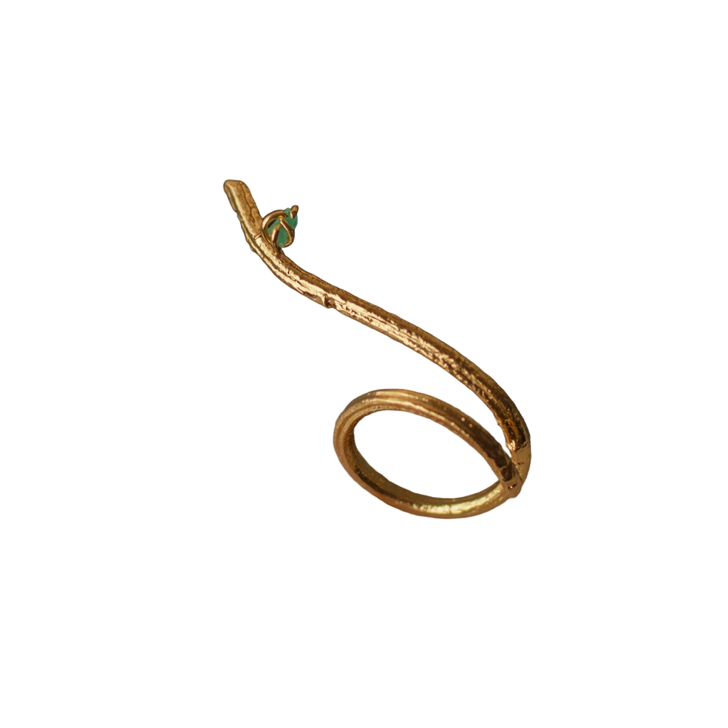 Anillo Ramita Abierto Esmeralda