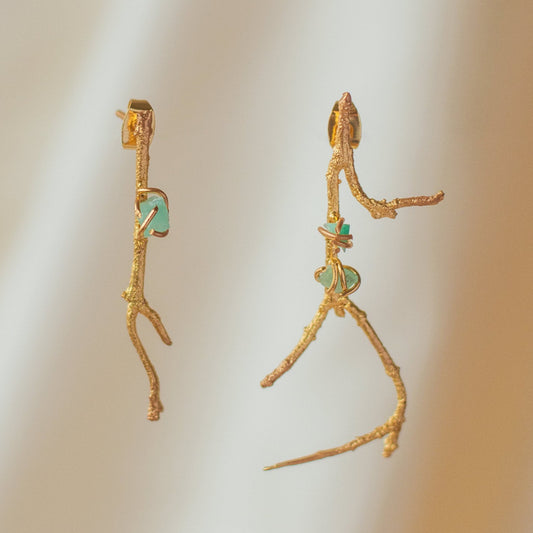 Aretes Rama Pino Esmeralda