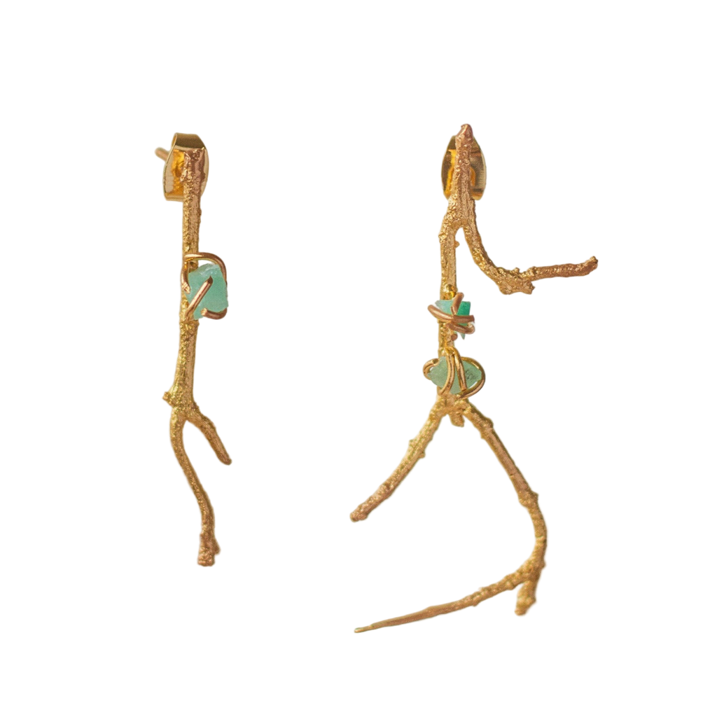 Aretes Rama Pino Esmeralda