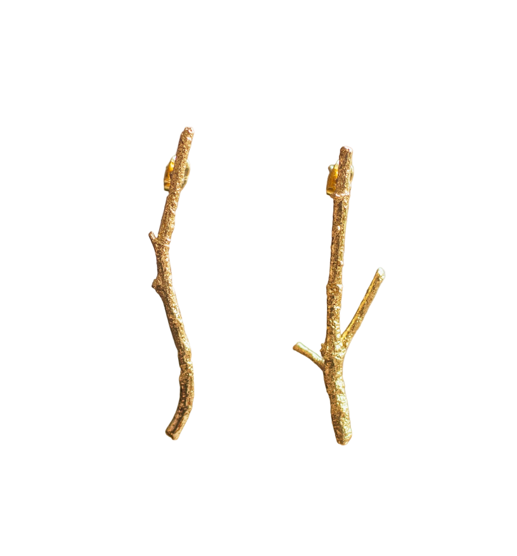 Aretes Topo Ramita Natural