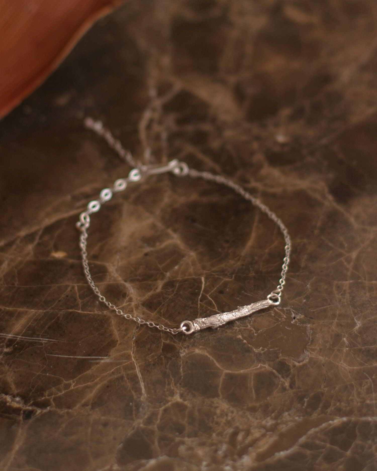 Pulsera Ramita Palma Plata Ecológica