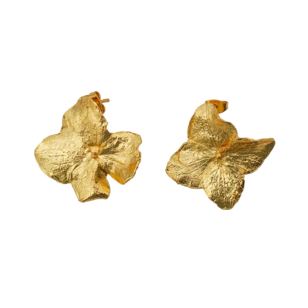 Aretes Topo Flor Hortensia