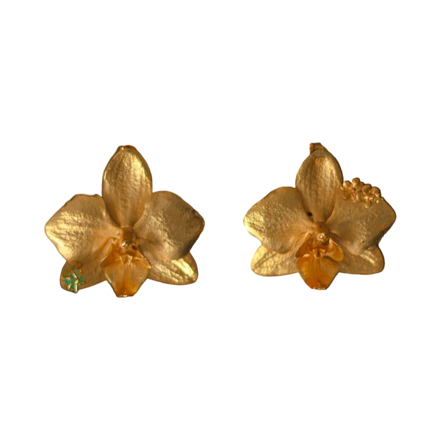 Aretes Orquidea Phalaenopsis Esmeralda Saucos