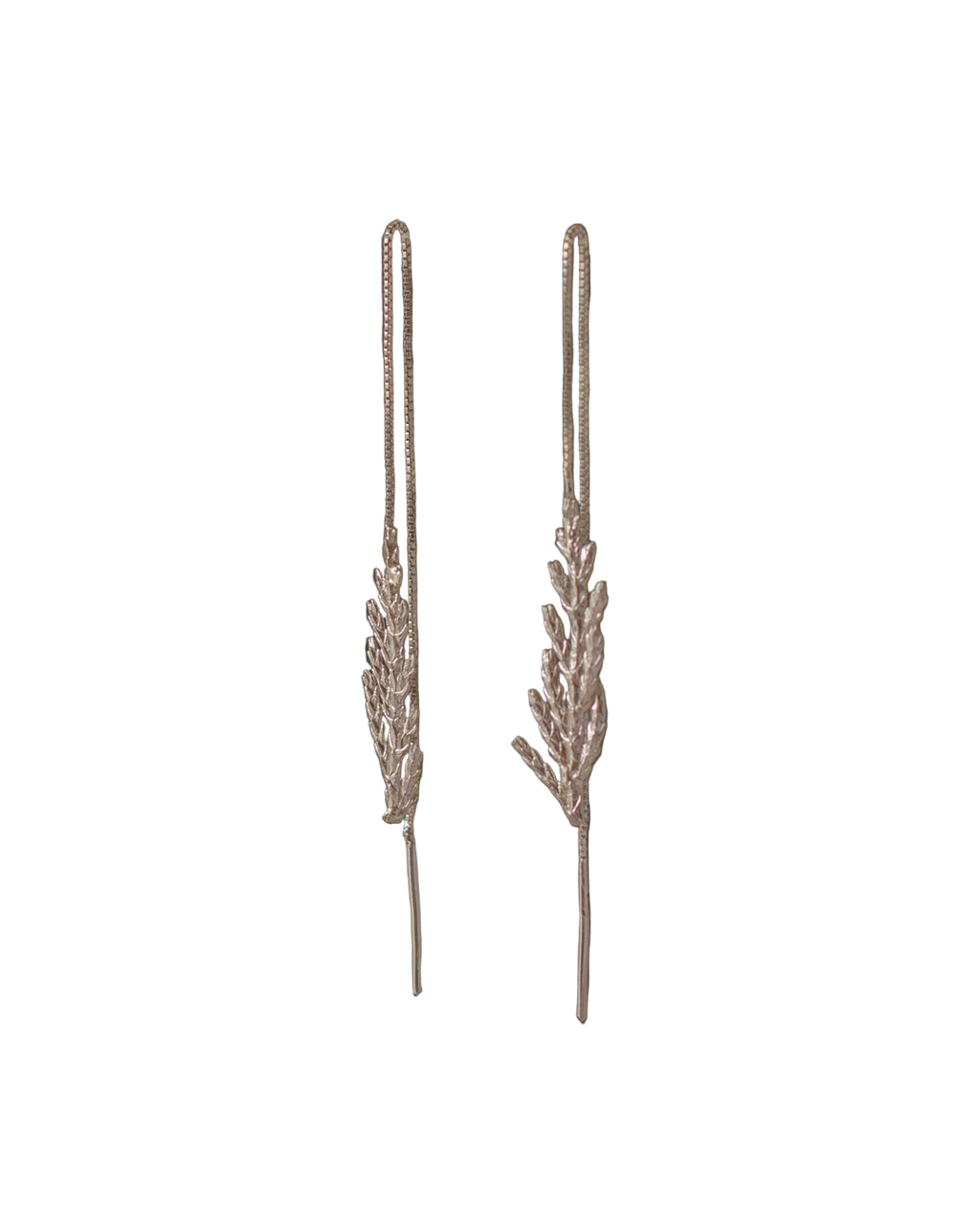 Aretes Cadena Hoja Plata