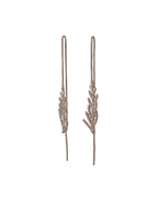 Aretes Cadena Hoja Plata