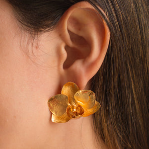 Aretes Topo Orquidea Phalaenopsis Baby