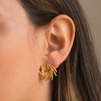 Aretes Topo Hoja Pino Espiral