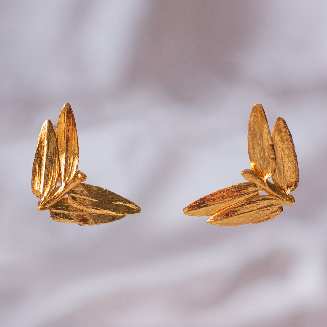Aretes Topo Helecho Romeron Mini