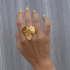 Anillo Hoja Corazon