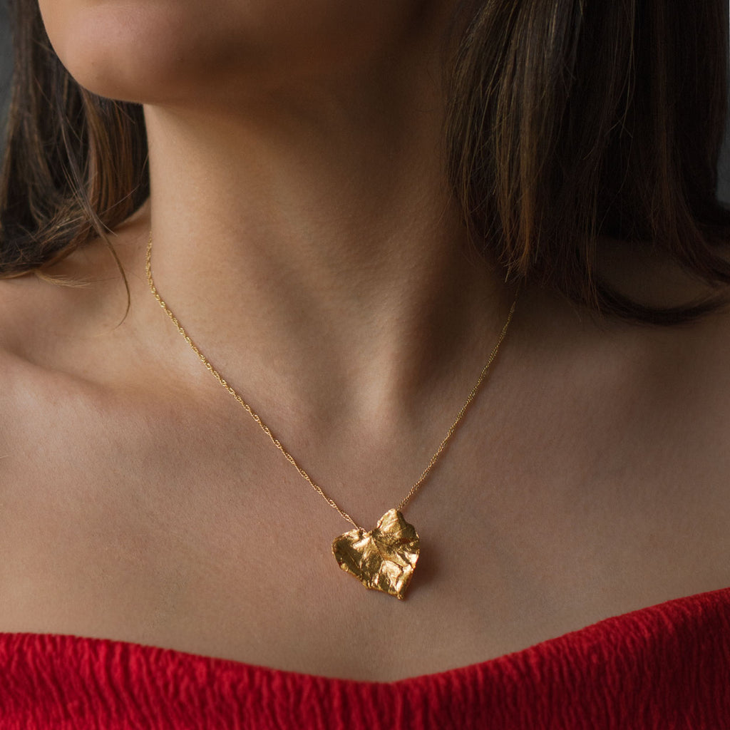 Gargantilla Hoja Myrtus Corazon Inmortalizado