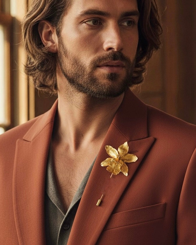 Broche Orquidea Red Fire