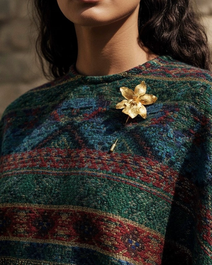 Broche Orquidea Red Fire