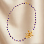 COLLAR CUARZO AMATISTA ORQUIDEA CHOCOLATE