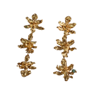 ARETES TRES ORQUIDEA CHOCOLATE ESMERALDA