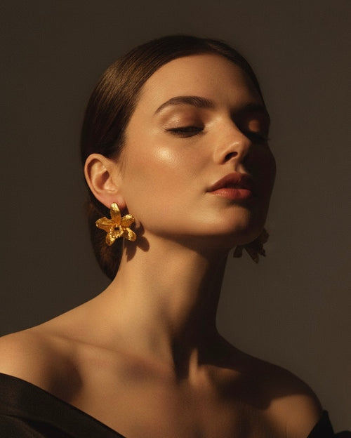 Aretes Topo Orquidea Dendrobium Nobile