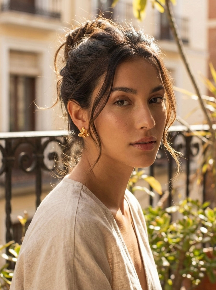 Aretes Topo Orquidea Maxilaria