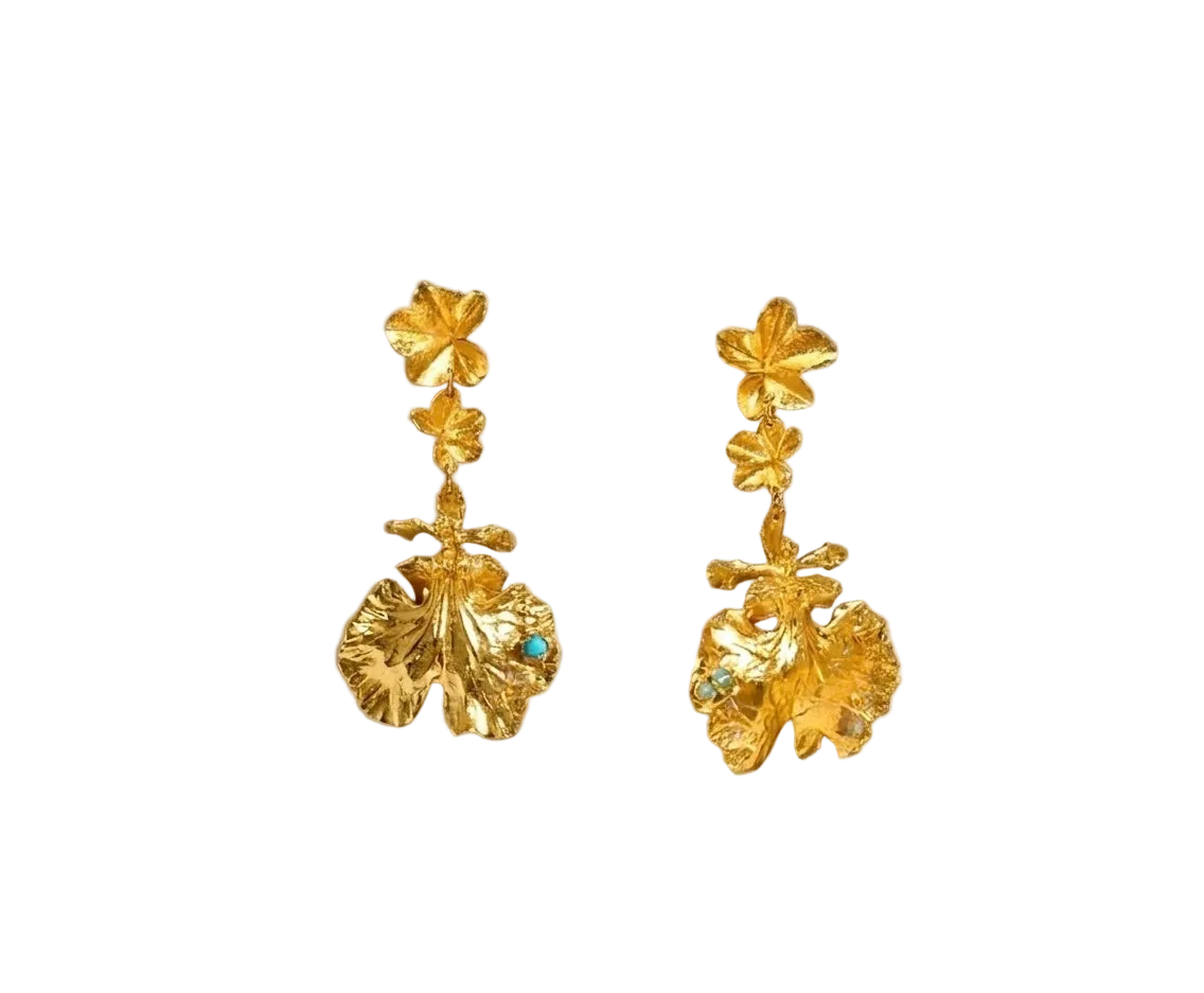 ARETES HIEDRA ORQUIDEA DAMA DANZANTE ESMERALDA