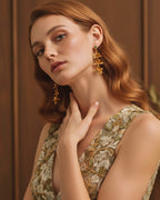 Aretes Tres Orquidea Maxilaria Esmeralda