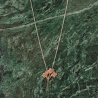 Gargantilla Plata Ramita Sauco Rosado