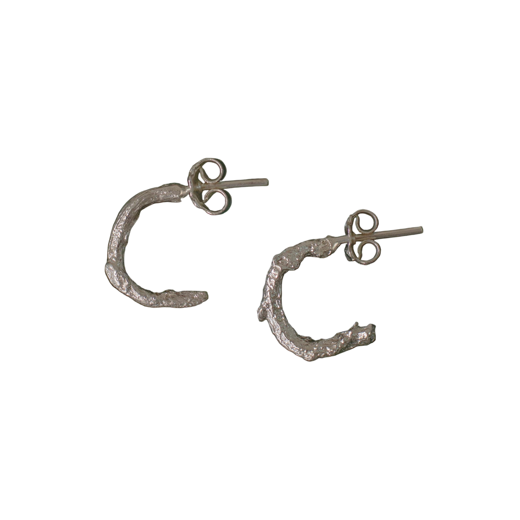 Candongas Ramita Palma Coco Mini Plata Ecológica