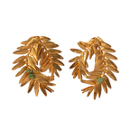 Aretes Helecho Romeron Espiral Esmeralda