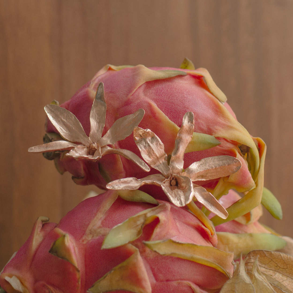 Aretes Orquidea Lluvia de Cereza