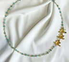 Collar Tres Orquidea Maxillaria Aguamarina