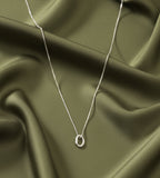 Collar Gargantilla Aro Mini Ramita Palma Plata