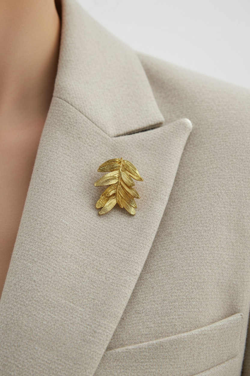 Broche Prendedor Hoja Helecho