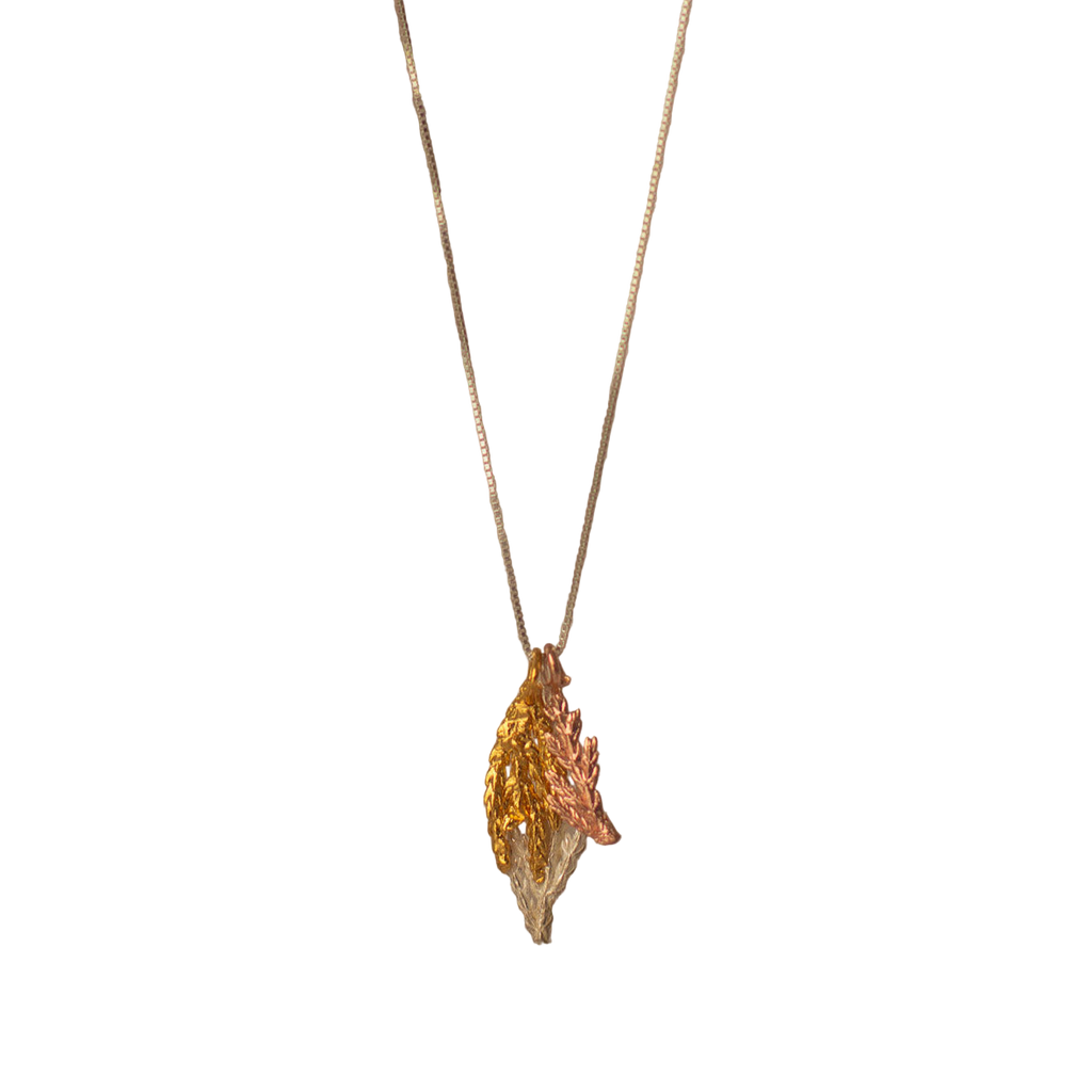 Gargantilla Plata Tres Hojas Pinos