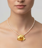 Collar Perlas Orquidea Phalaenopsis