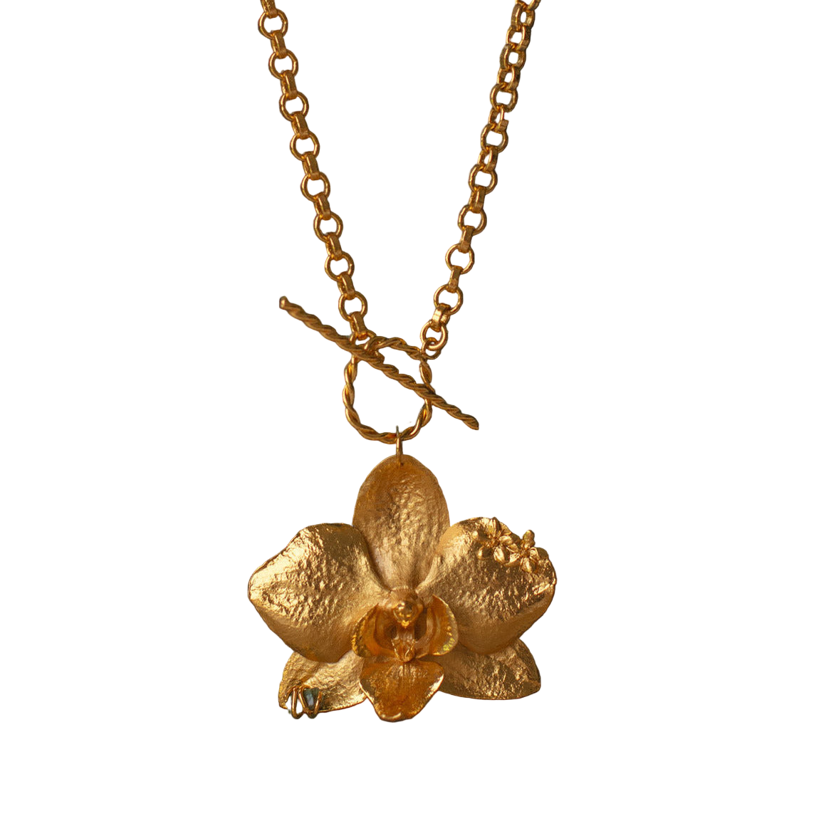 Collar Orquidea Phalaenopsis Sauco Esmeralda