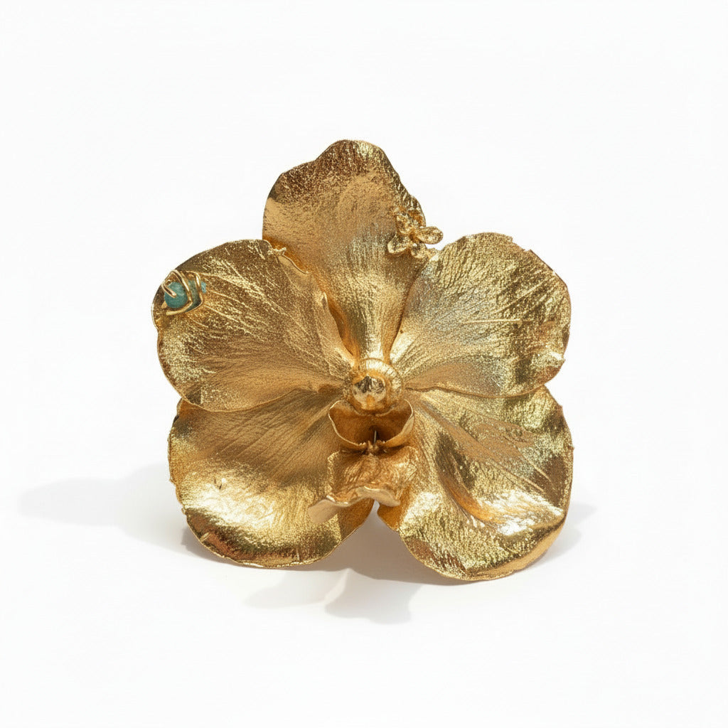 Anillo Orquidea Vanda Maxi Esmeralda
