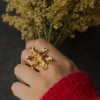 Anillo Orquidea Chocolate - Joyería Botánica | Liz de la Cruz