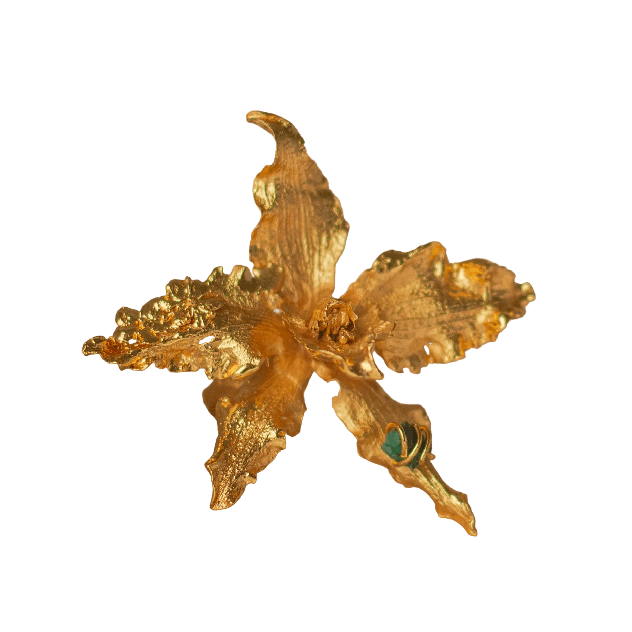 Anillo Orquidea Crispum Esmeralda - Joyería Botánica | Liz de la Cruz
