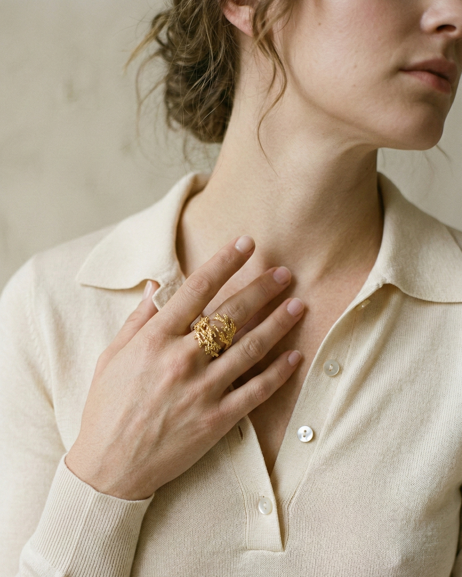 Anillo Mini Hoja Pino