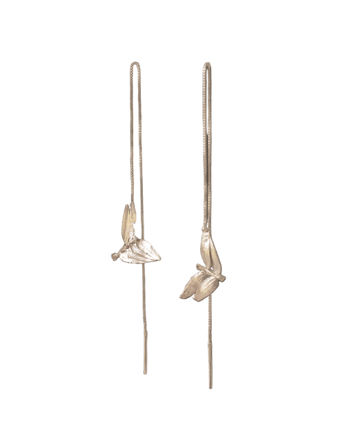 Aretes Cadena Hoja Plata - Joyería Botánica | Liz de la Cruz