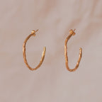 Aretes Candonga Ramita Palma Grandes - Joyería Botánica | Liz de la Cruz
