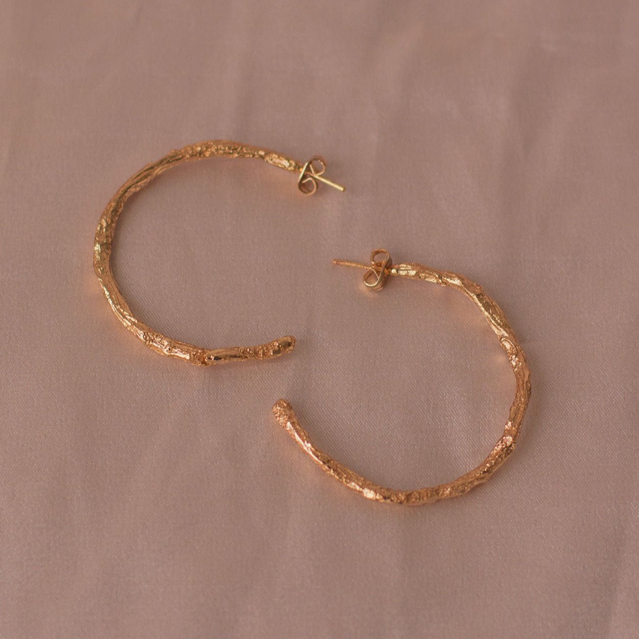 Aretes Candonga Ramita Palma Grandes - Joyería Botánica | Liz de la Cruz