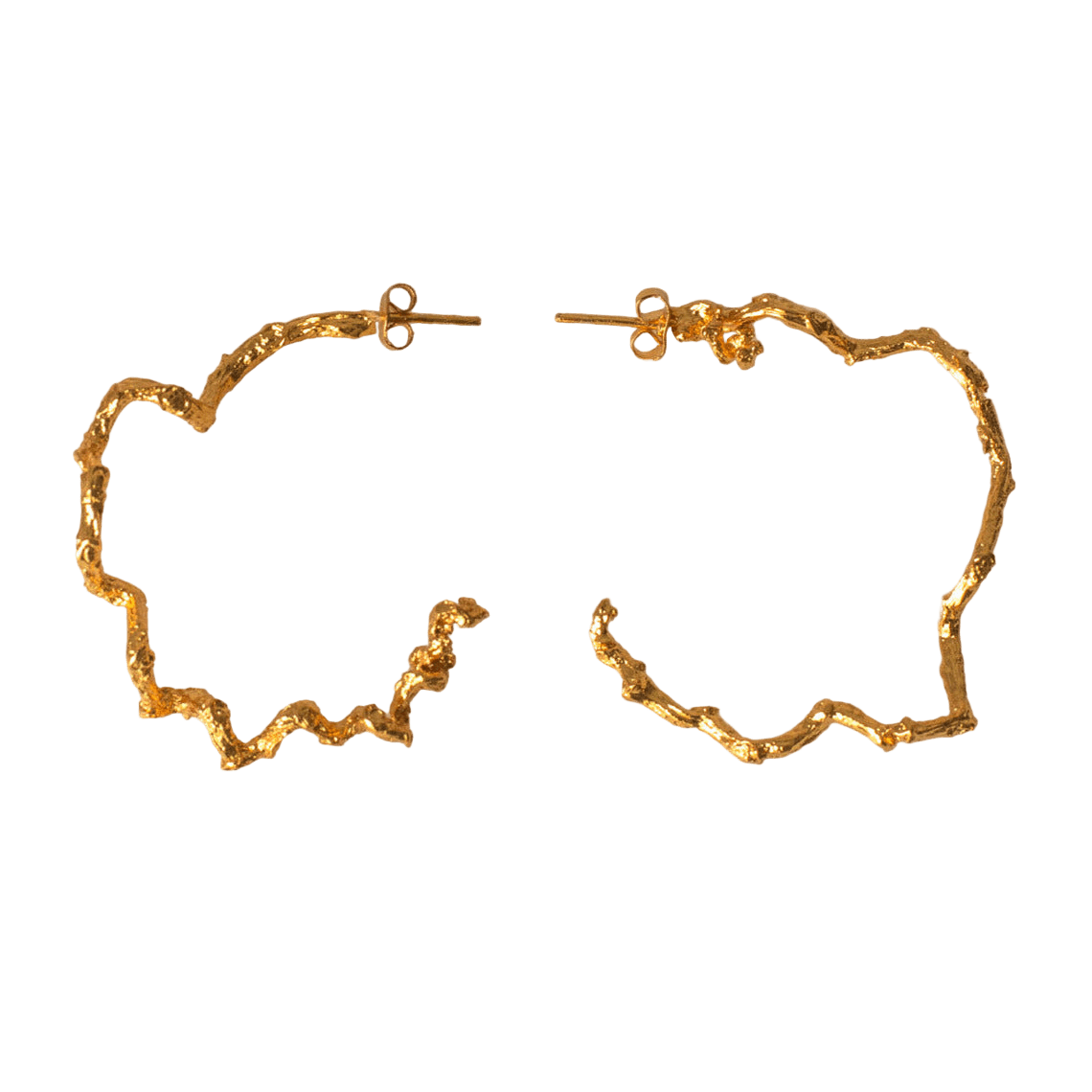 Aretes Candonga Ramita Palma Grandes - Joyería Botánica | Liz de la Cruz