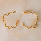 Aretes Candonga Ramita Palma Grandes - Joyería Botánica | Liz de la Cruz