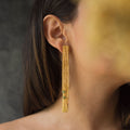 Aretes Corteza Palma Large Esmeraldas - Joyería Botánica | Liz de la Cruz