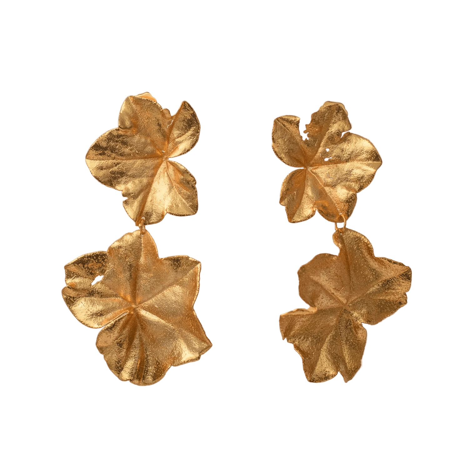 Aretes Dos Hojas Hiedra Grande - Joyería Botánica | Liz de la Cruz